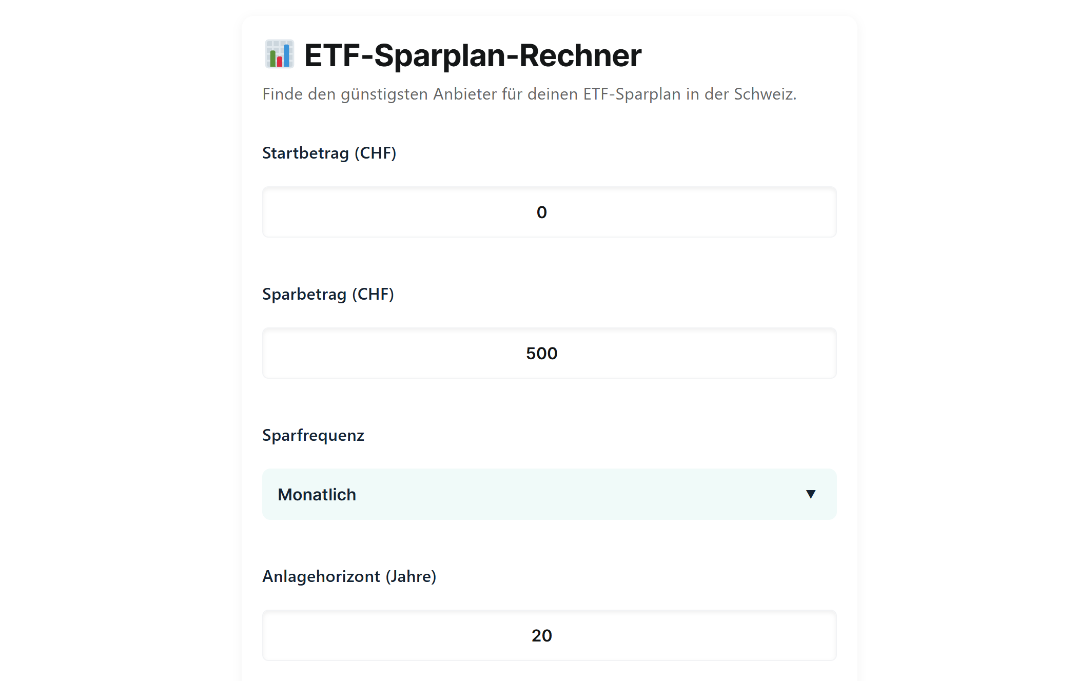 ETF-Sparplan Rechner